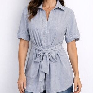 BCBGMaxAzria Striped Tunic Style Top/Medium